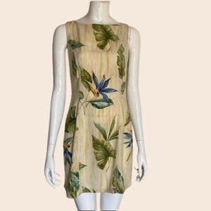 Vintage Tori Richards Hawaiian Bird of Paradise Mini Dress Size XS
